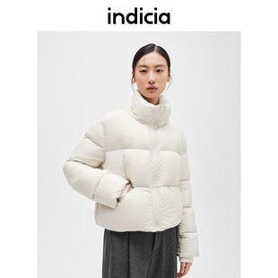 F2D4YR678F 女装 indicia标记商场米白泡芙短款 立领羽绒服外套冬季