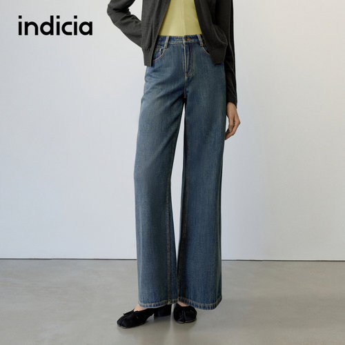 indicia标记商场同款2026秋季新款女装牛仔裤阔腿裤F2C6NK365F