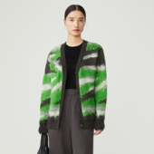 标记女装 indicia 外套印花秋冬季 商场同款 绿色软糯针织衫 开衫