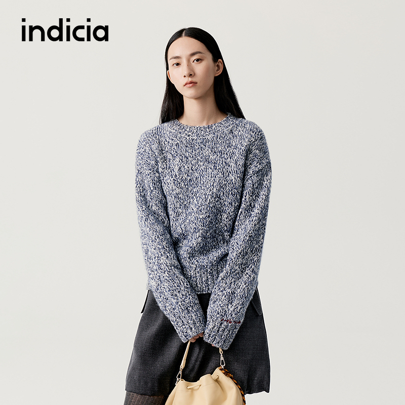 indicia标记商场同款25冬季新款女装针织衫毛衫F2D5MS484F