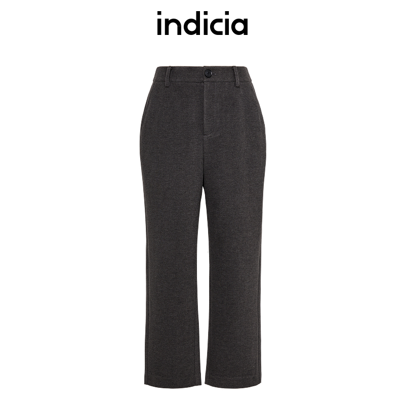 indicia标记商场同款24冬新款深灰休闲裤质感烟管裤女F2D4KZ840C
