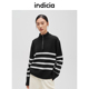 毛衣F2D5MS609F indicia标记商场冬新款 高领条纹休闲羊毛针织衫