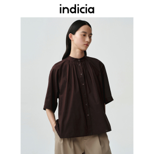 慵懒风F2B5CS101C 褶皱设计衬衫 indicia标记商场同款 25夏新款