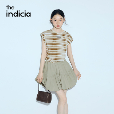 indicia标记商场同款2026夏季新款女装假两件条纹连衣裙L2B6LQ167