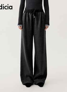 indicia标记商场同款25冬季新款女装休闲裤深灰色长裤子L2D5KZ273