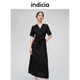 indicia标记商场同款 夏款 褶皱设计感连衣裙长裙6B405LQ293C