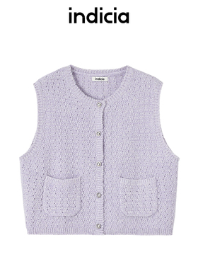 indicia标记商场同款25春新款韩系小香风马甲针织显瘦F2A5MJ023C