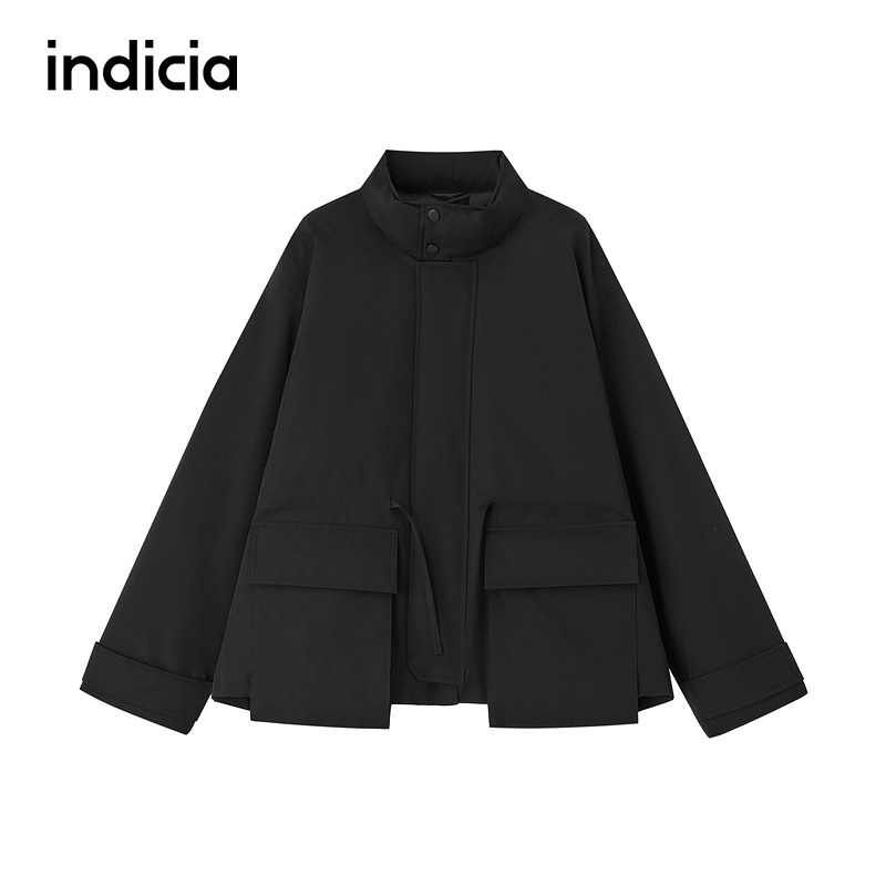 indicia标记商场同款冬季时尚女装黑色羽绒服外套F2D5YR624F