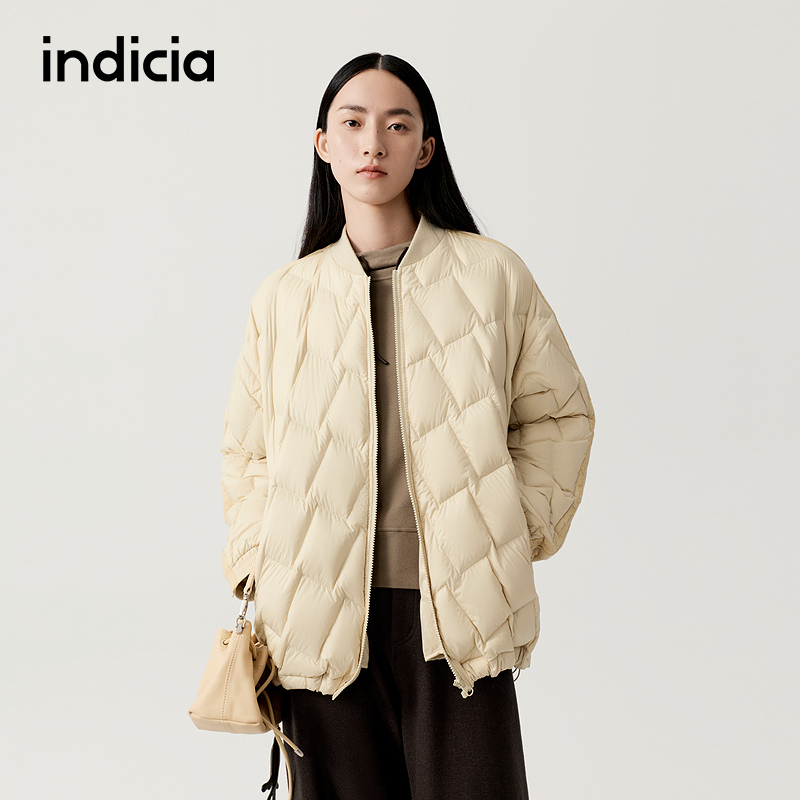 indicia标记商场同款25冬季新款女装羽绒服黄色外套F2D5YR607F