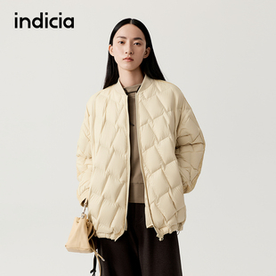 indicia标记商场同款25冬季新款女装羽绒服黄色外套F2D5YR607F