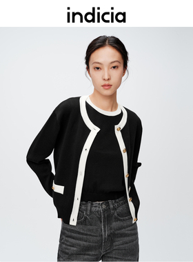 indicia标记商场同款春季新款小香风针织衫背心两件套6A402KS114N