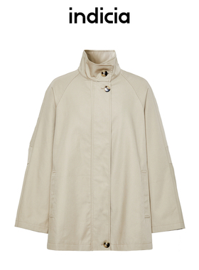 indicia标记商场同款24秋季新款风衣外套宽松立领女装F2C4FY490N