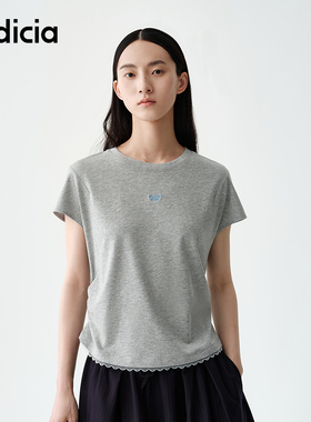 indicia标记商场同款25夏新款简约灰色格雷系短袖T恤 F2B5TX276C