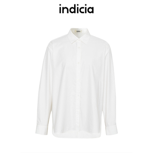 indicia标记商场同款春季纯棉白衬衫女简约通勤风衬衣6A403CS179F