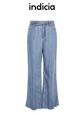 indicia标记商场同款夏季直筒牛仔裤休闲裤简约女装6B405NK265F
