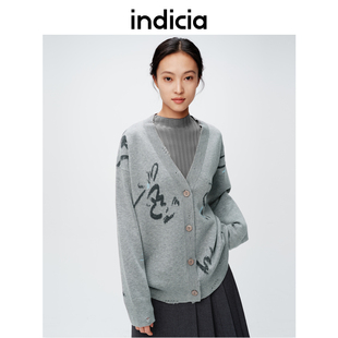 百搭针织开衫 indicia标记商场同款 时尚 新款 6A402KS073F 24年春季