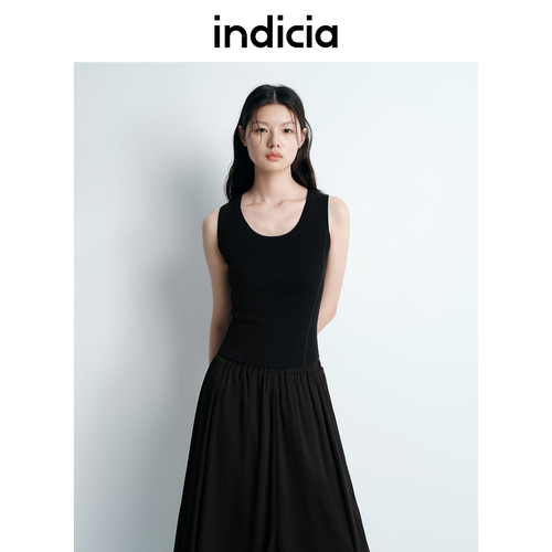 indicia标记25夏新款显瘦后背交叉带露腰设计感背心L2B5BX066