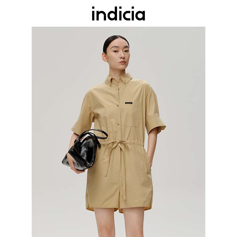 indicia连体裤收腰时尚纯色套装夏季商场同款标记女装