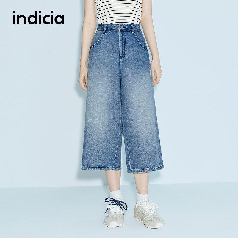 indicia标记商场同款2026夏季新款女装牛仔裤七分短裤L2B6DK115F