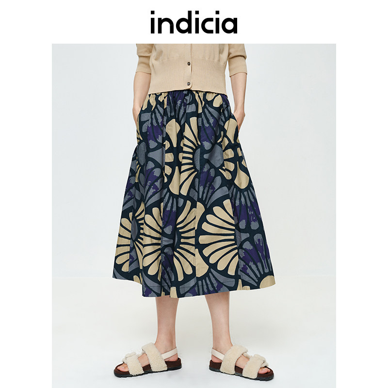 indicia印花法式a字半身裙夏季商场同款标记女装5B306QZ198,女装/女士精品,半身裙,淘宝优惠券,粉丝福利购,淘宝优惠卷