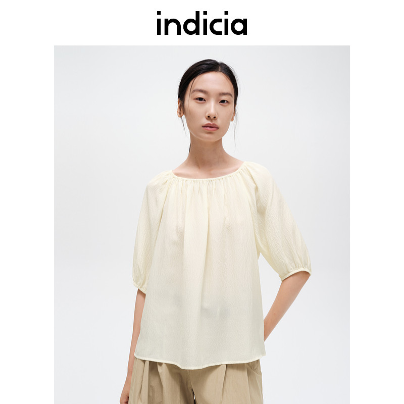indicia标记商场同款夏季简约淑女桑蚕丝上衣时尚女装6B406SY401C