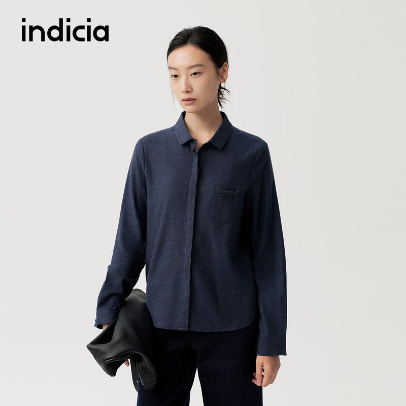 indicia标记商场同款秋冬季新款女装纯棉衬衫上衣F2D5CS604N