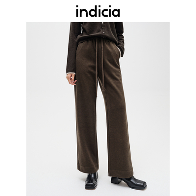 indicia标记商场同款秋冬休闲直筒裤百搭长裤子女装F2D4KZ772F