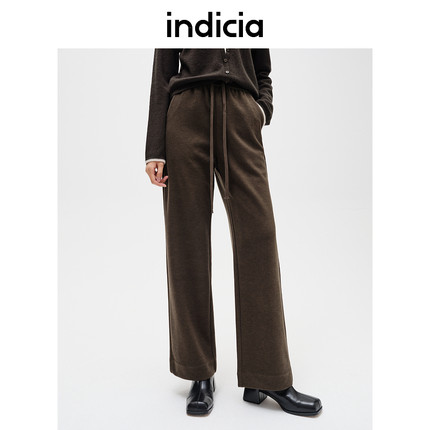indicia标记商场24秋冬休闲运动直筒裤百搭长裤子女装F2D4KZ772F