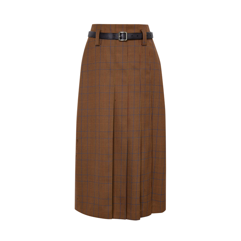 indicia标记羊毛格子秋冬学院风格纹半身裙优雅裙子4D212QZ522