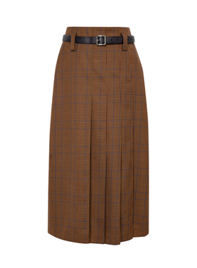 indicia标记羊毛格子秋冬学院风格纹半身裙优雅裙子4D212QZ522