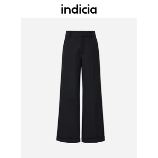 indicia标记商场同款休闲裤直筒宽松长裤冬季时尚女装5D312KZ629F