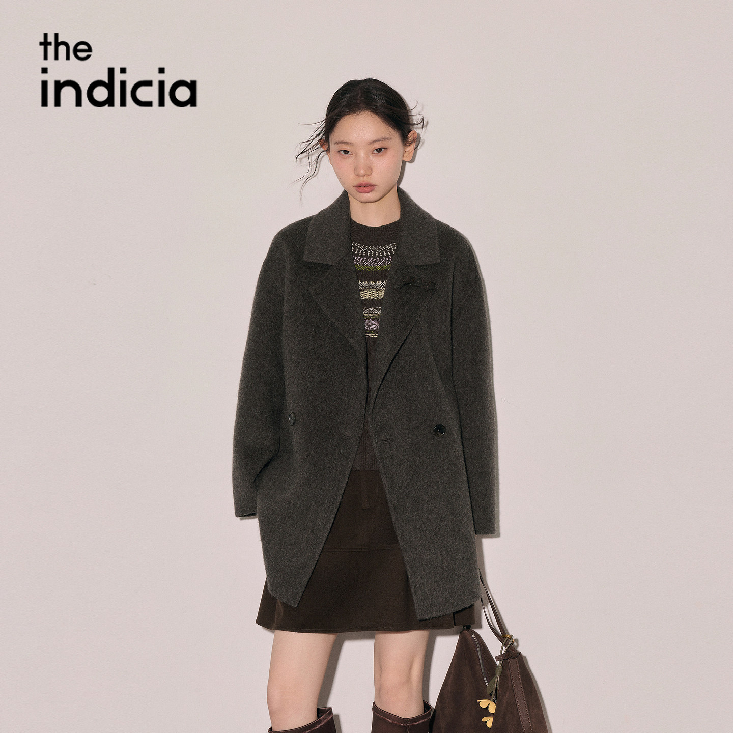 indicia标记商场同款2026冬季新款女装羊毛大衣外套L2D6DY381Y