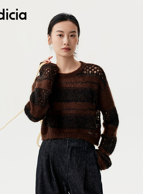 indicia标记商场同款美拉德风短款针织衫春秋季女装F2C4MS440F