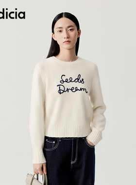 indicia标记商场同款25冬季新款女装羊毛针织衫毛衣F2D5MS585C