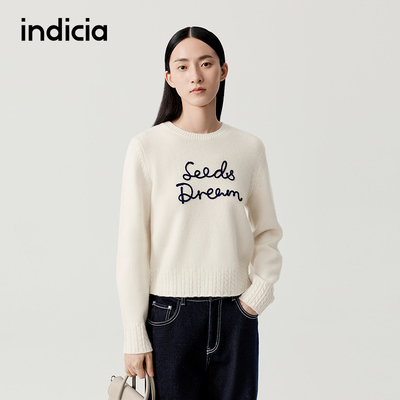 indicia标记商场同款25冬季新款女装羊毛针织衫毛衣F2D5MS585C