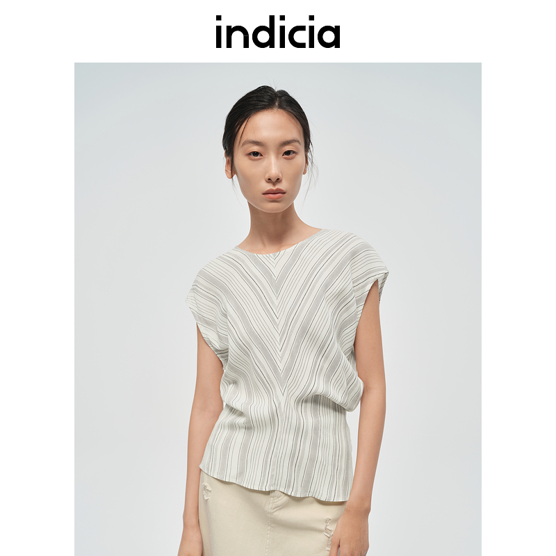 indicia标记商场同款女装夏季修身显瘦气质条纹上衣6B406SY355F,女装/女士精品,T恤,淘宝优惠券,粉丝福利购,淘宝优惠卷