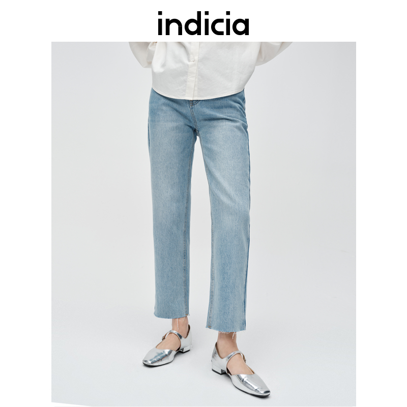 indicia标记商场同款经典百搭牛仔裤休闲裤春秋季女装6A401NK007C