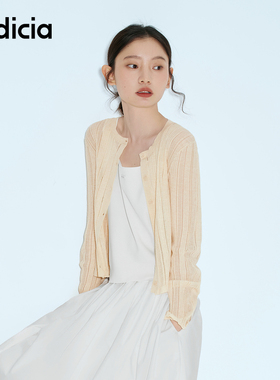 indicia标记商场同款25夏新款圆领设计感文艺简约开衫F2B5KS089C