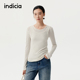 假两件绵羊毛薄长袖 indicia标记商场同款 25秋新款 T恤F2C5TX404C