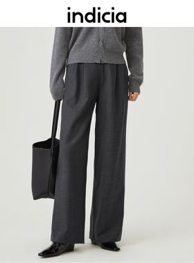 indicia标记商场同款冬季直筒裤羊毛混纺休闲裤子5D312KZ630C