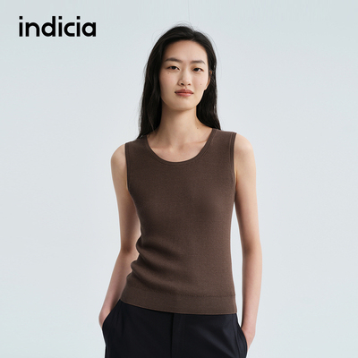 indicia标记商场同款2026夏季新款女装咖色打底背心F2B6BX249N
