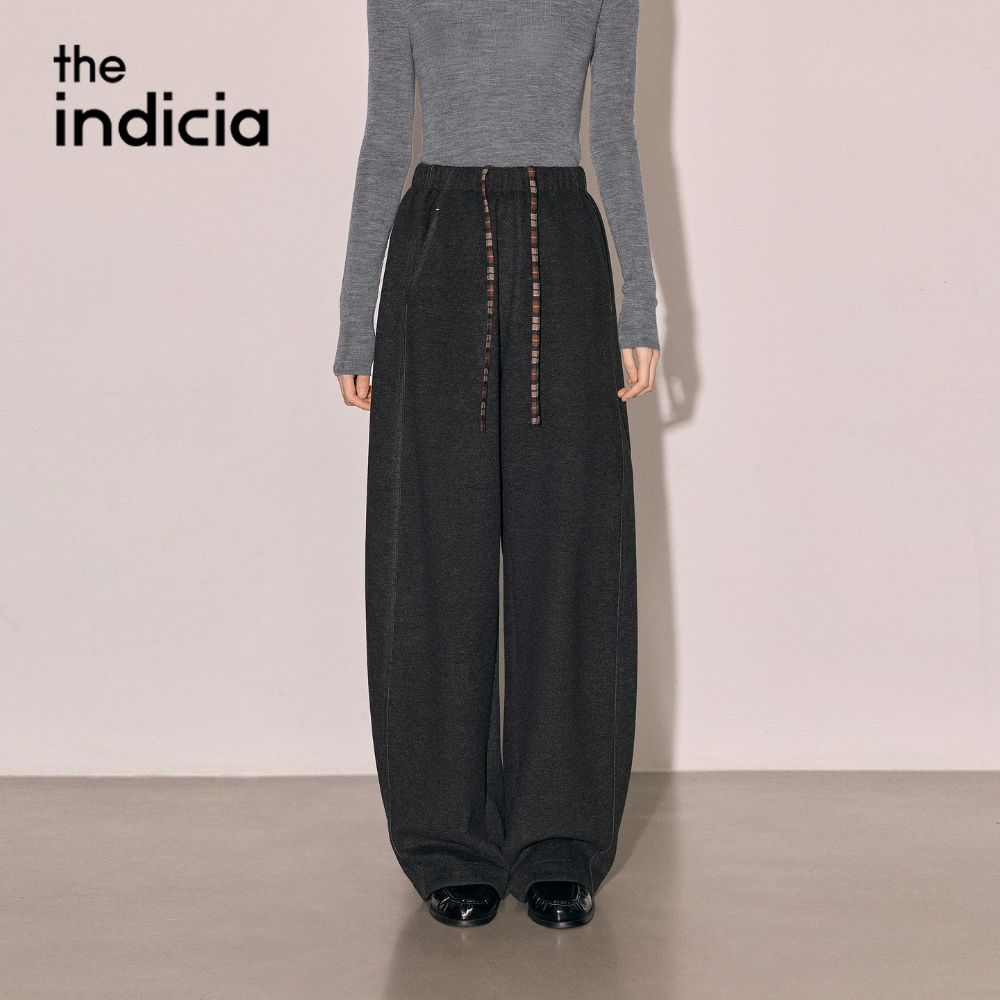 indicia标记商场同款2026冬季新款女装灰色休闲长裤子L2D6KZ267Y