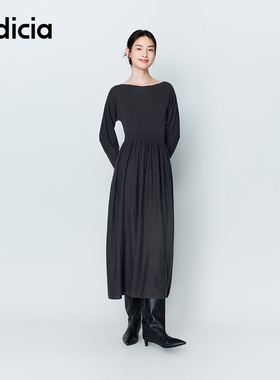 indicia标记商场同款26春季新款女装灰色针织柔软连衣裙L2A6LQ032