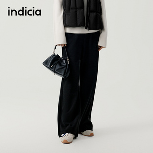 长裤 indicia标记商场同款 黑色松紧休闲裤 女装 子F2D5KZ507N 25冬季