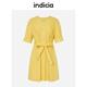 indicia短袖 5B304LQ137 标记女装 V领赫本风连衣裙夏季 商场同款