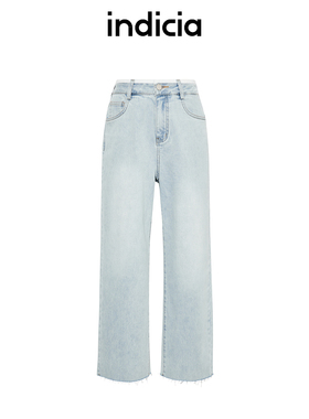indicia标记商场同款夏季薄款复古文艺风浅色牛仔裤6B405NK273N