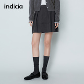 26春季 新款 女装 indicia标记商场同款 灰色半身裙短款 裙子L2A6QZ005