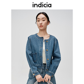 天空蓝短款 indicia标记商场同款 2024春新款 牛仔外套6A403WT172C