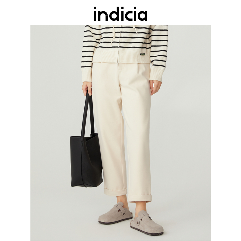 indicia 直筒休闲裤纯色高级感裤子女秋冬季商场同款标记女装