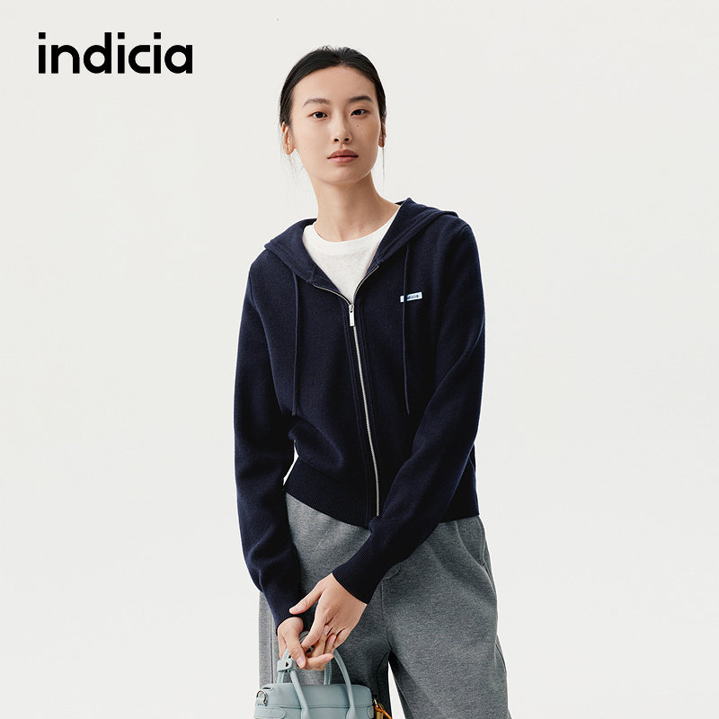 indicia标记商场同款秋冬新款女装卫衣开衫上衣F2D5KS400N